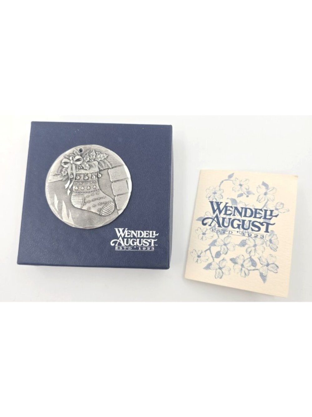 Wendell August Pewter Christmas Ornament Stocking 2.25" Folk Art Nostalgic 2006